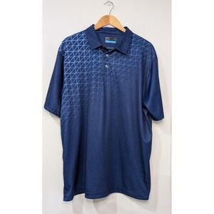 PGA TOUR Golf Polo Mens XL‎ Navy Blue Performance Textured Pattern Size XL